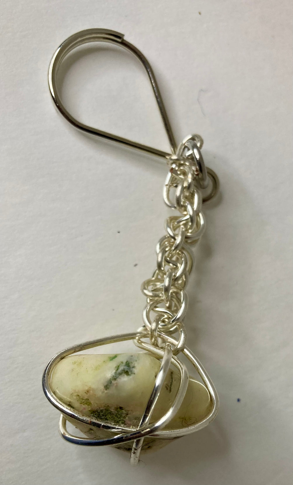 Stone and wire keychains