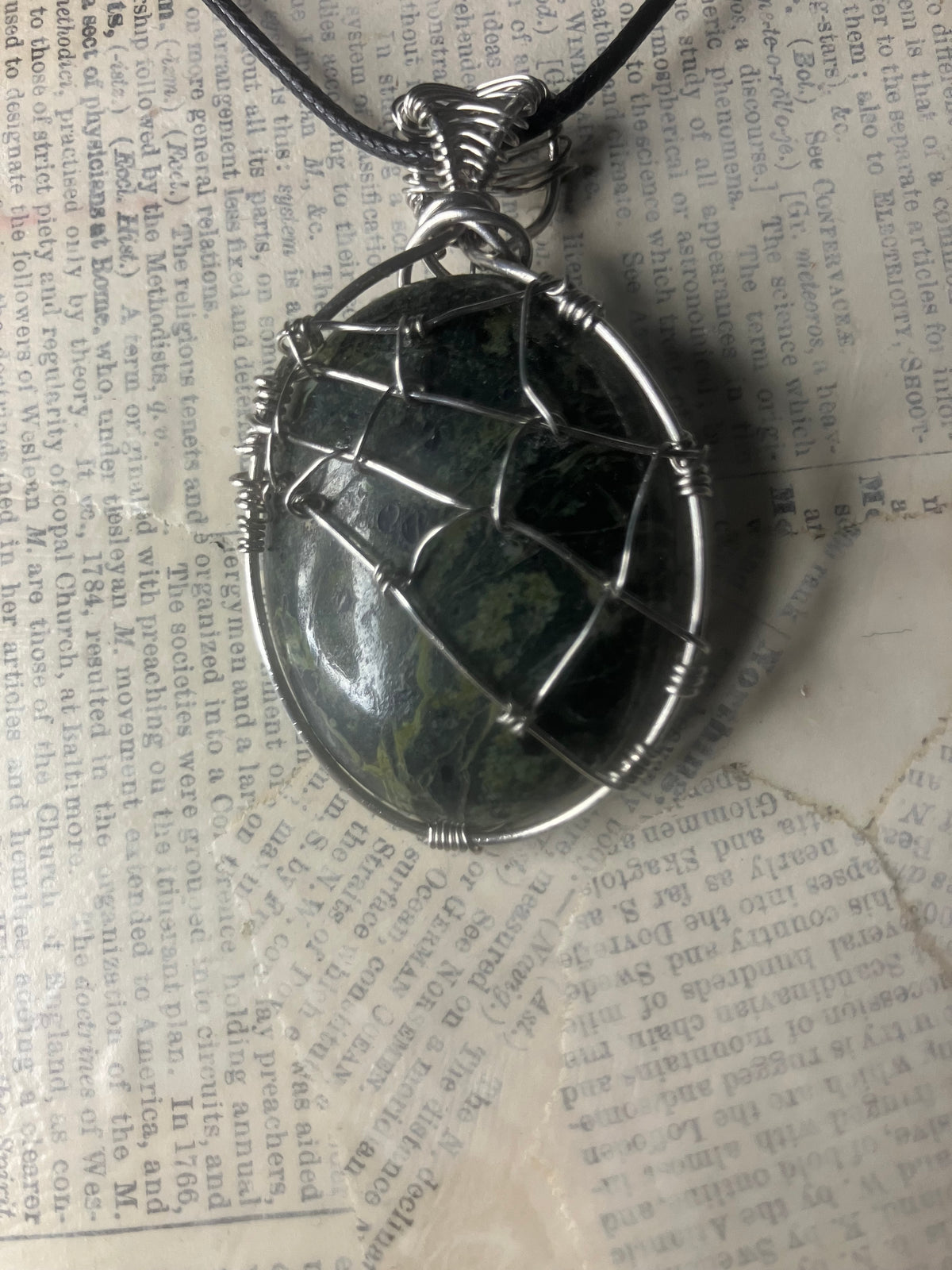 Wire Wrapped Stone and Crystal Necklaces, Stainless Steel