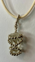 Wire wrapped stone pendants, silver plated copper wire