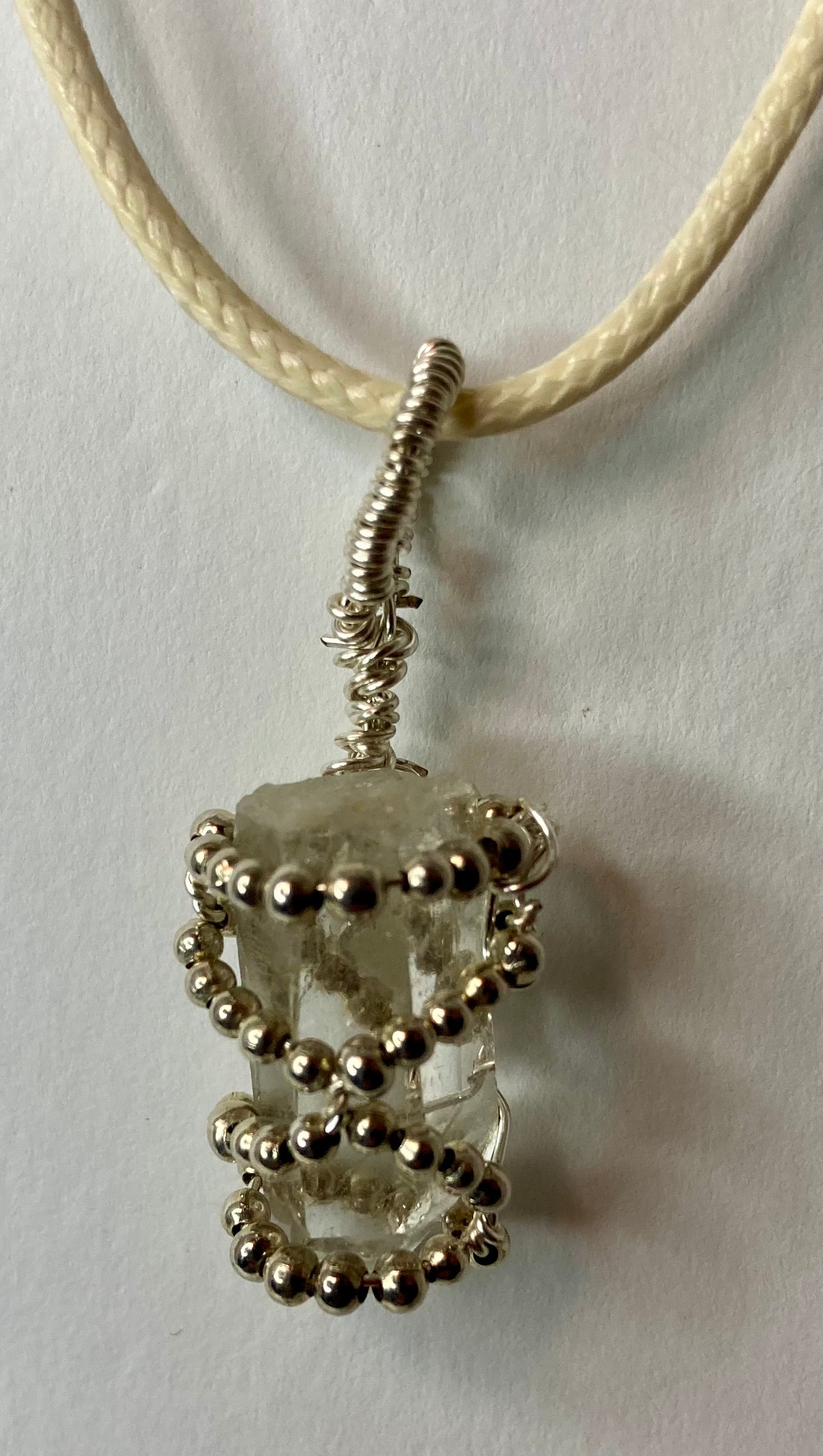 Wire wrapped stone pendants, silver plated copper wire