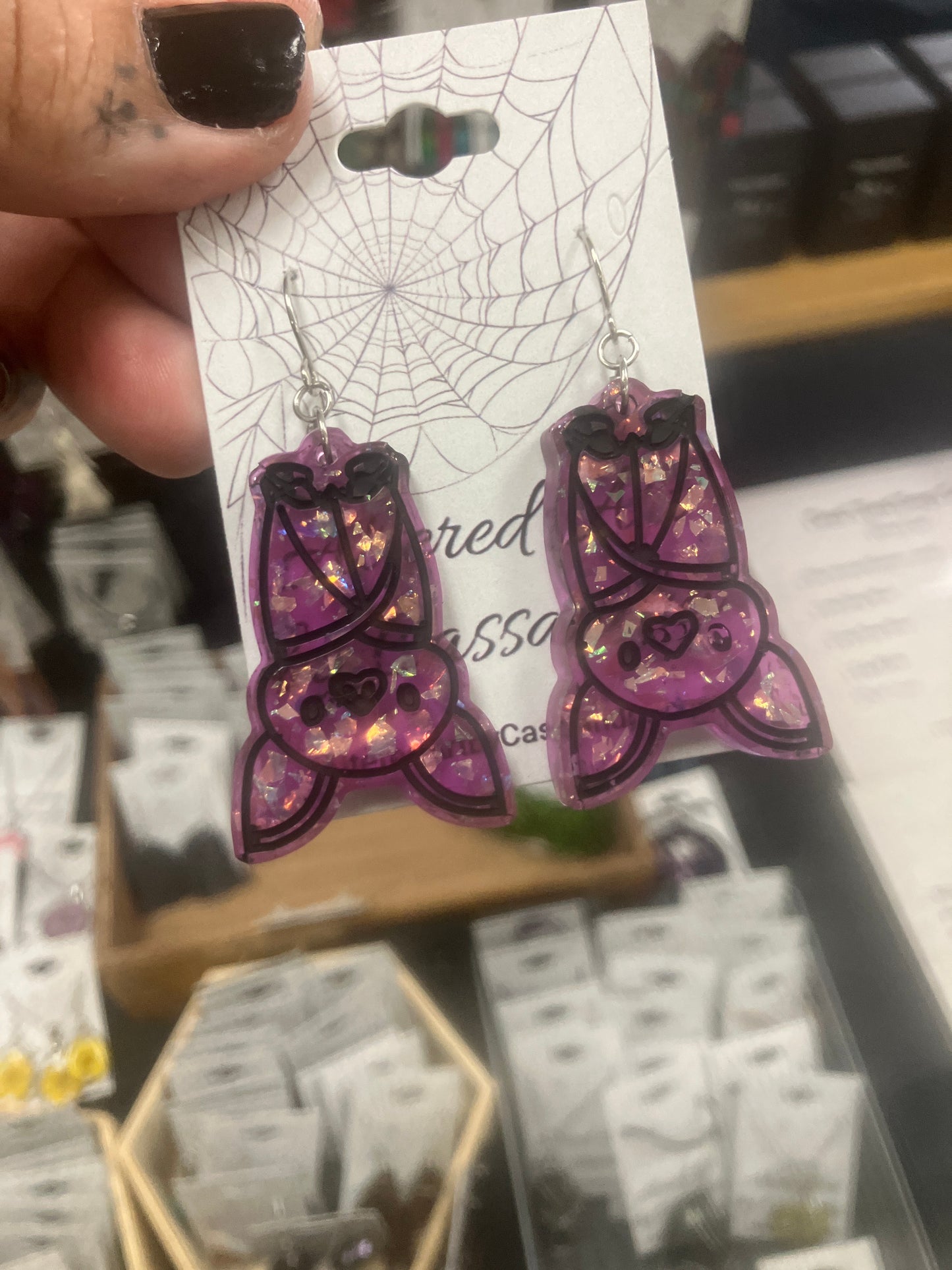 Spooky Resin Earrings: Bats, Skulls, Spiderwebs & More