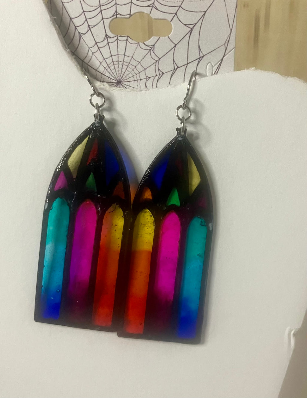 Faux stained glass jewelry