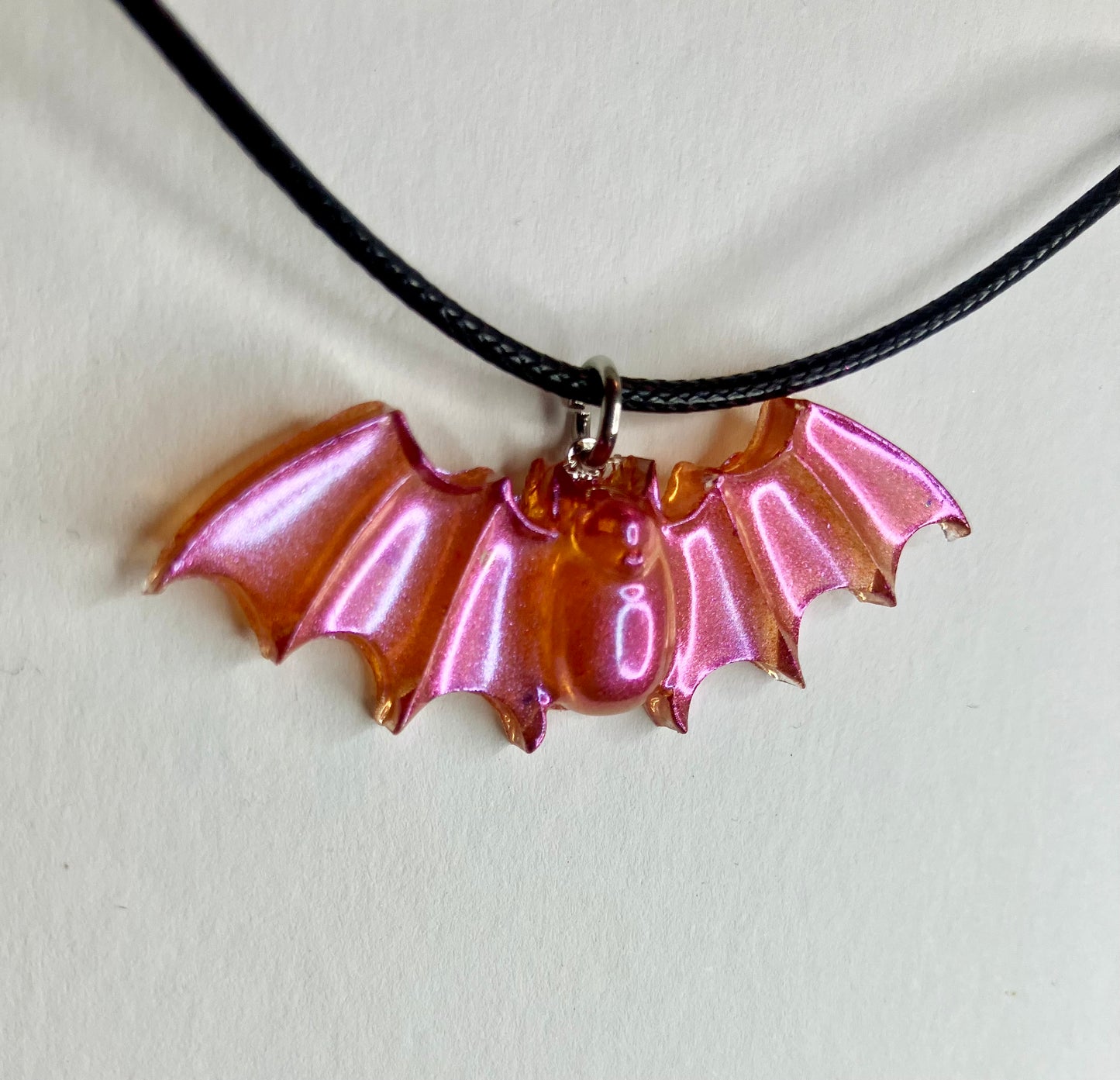 Handmade Resin Bat Pendant Necklaces