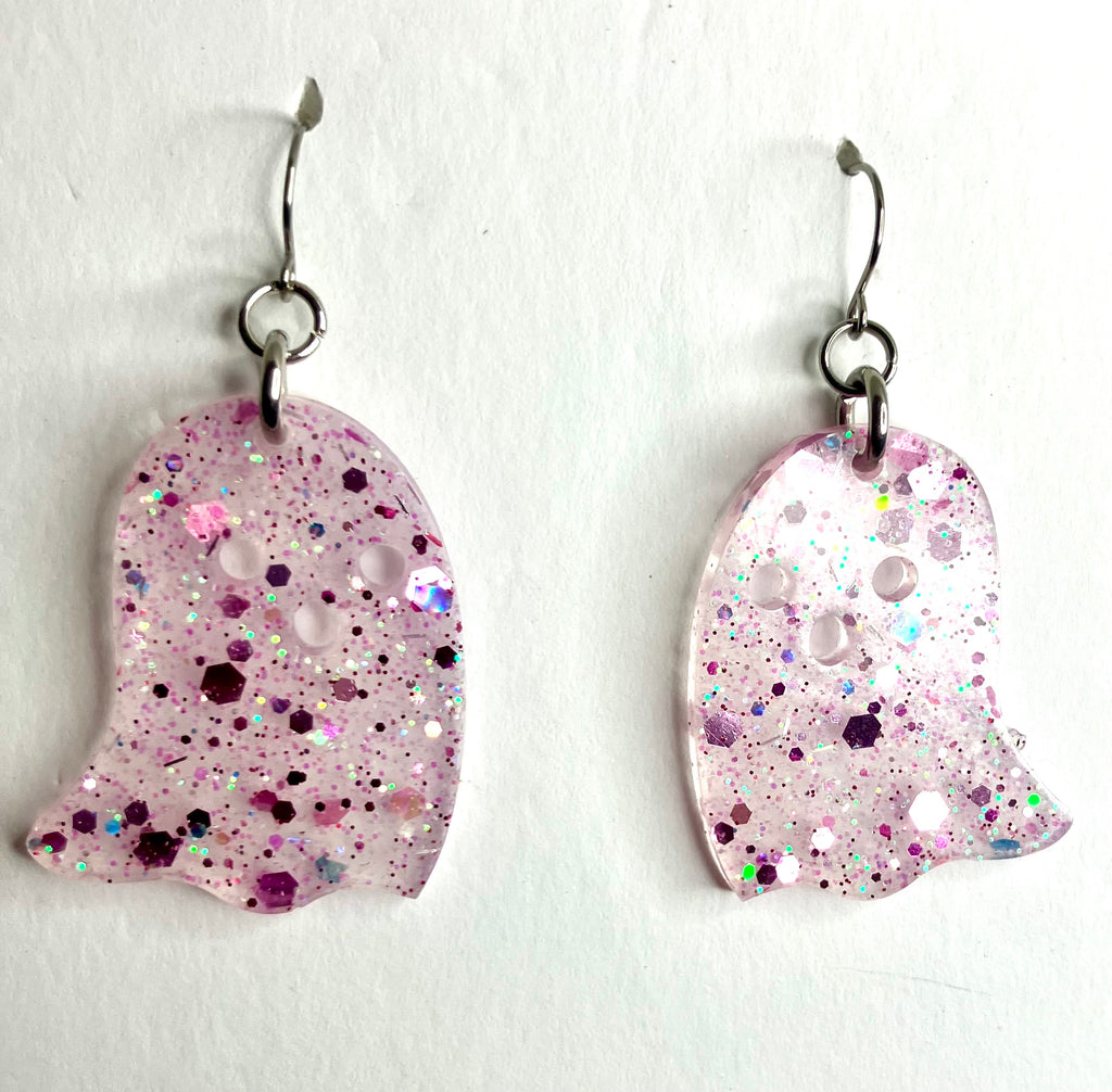 Resin ghost earrings