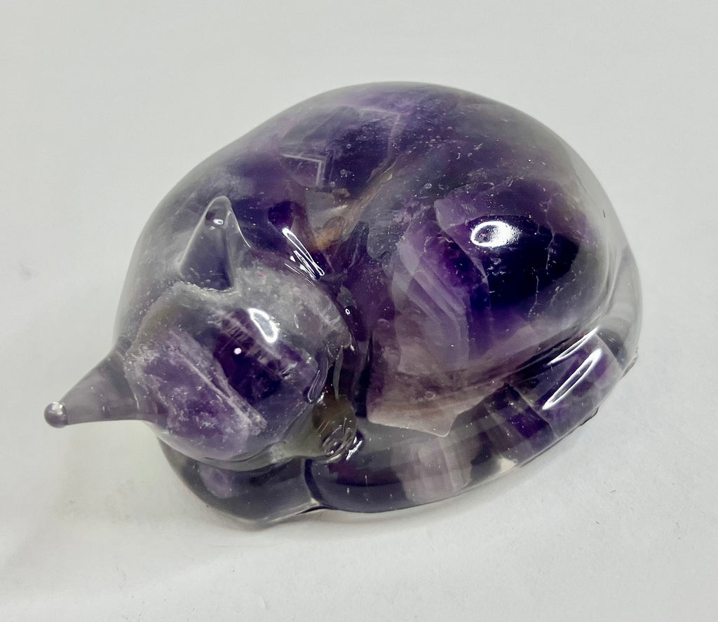 Amethyst filled sleeping pet figuring