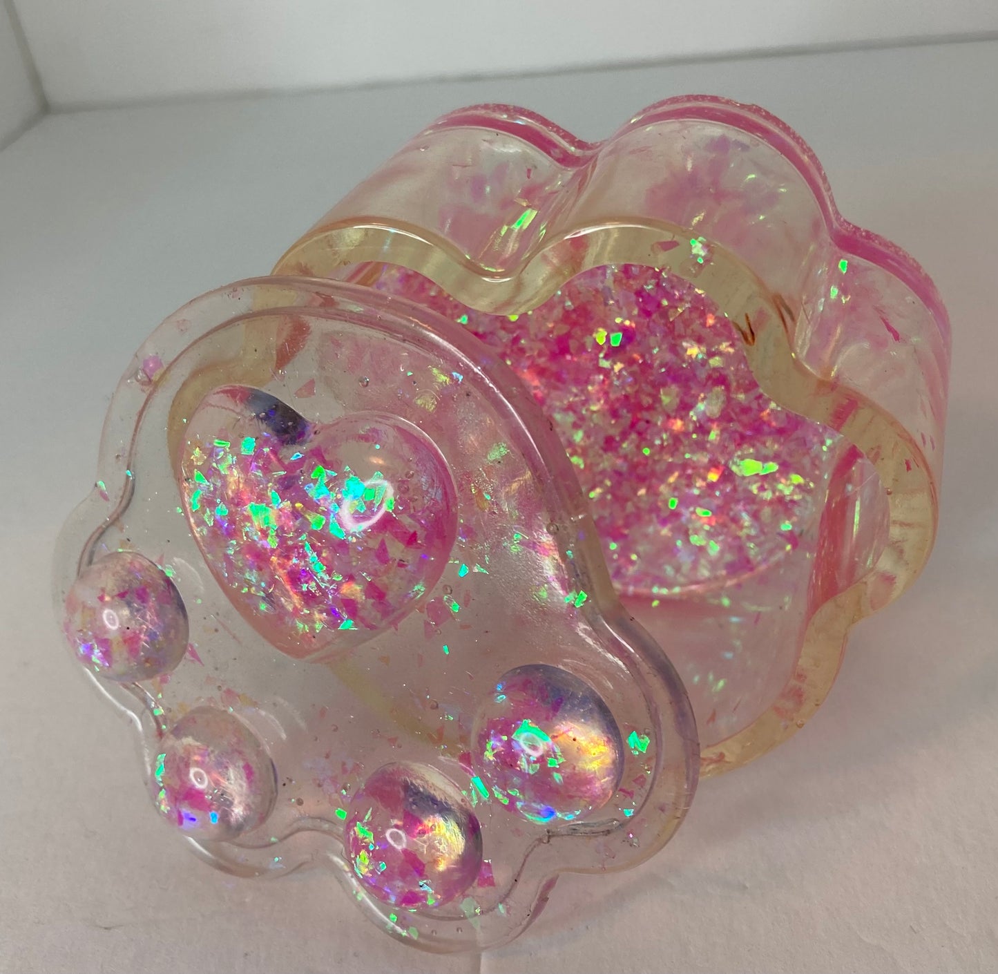 Resin Paw Print Trinket Box