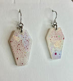 Holographic coffin resin earrings
