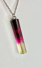 Resin cylinder pendant necklace