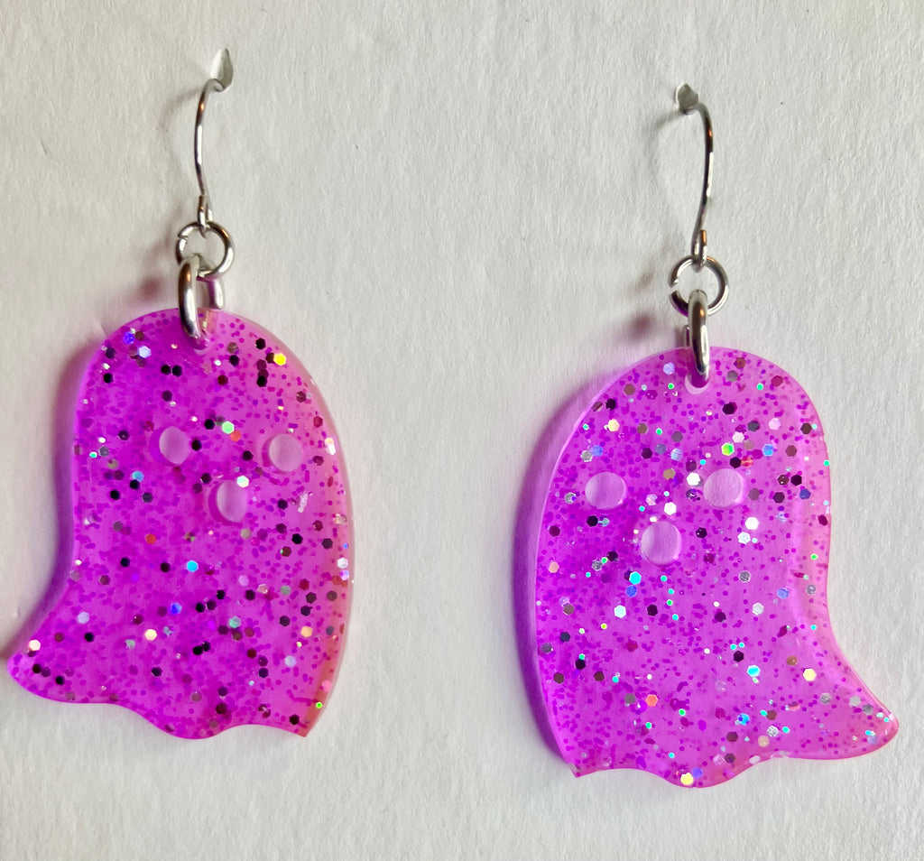 Resin ghost earrings