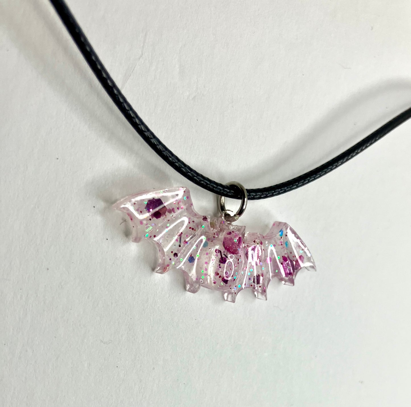 Handmade Resin Bat Pendant Necklaces