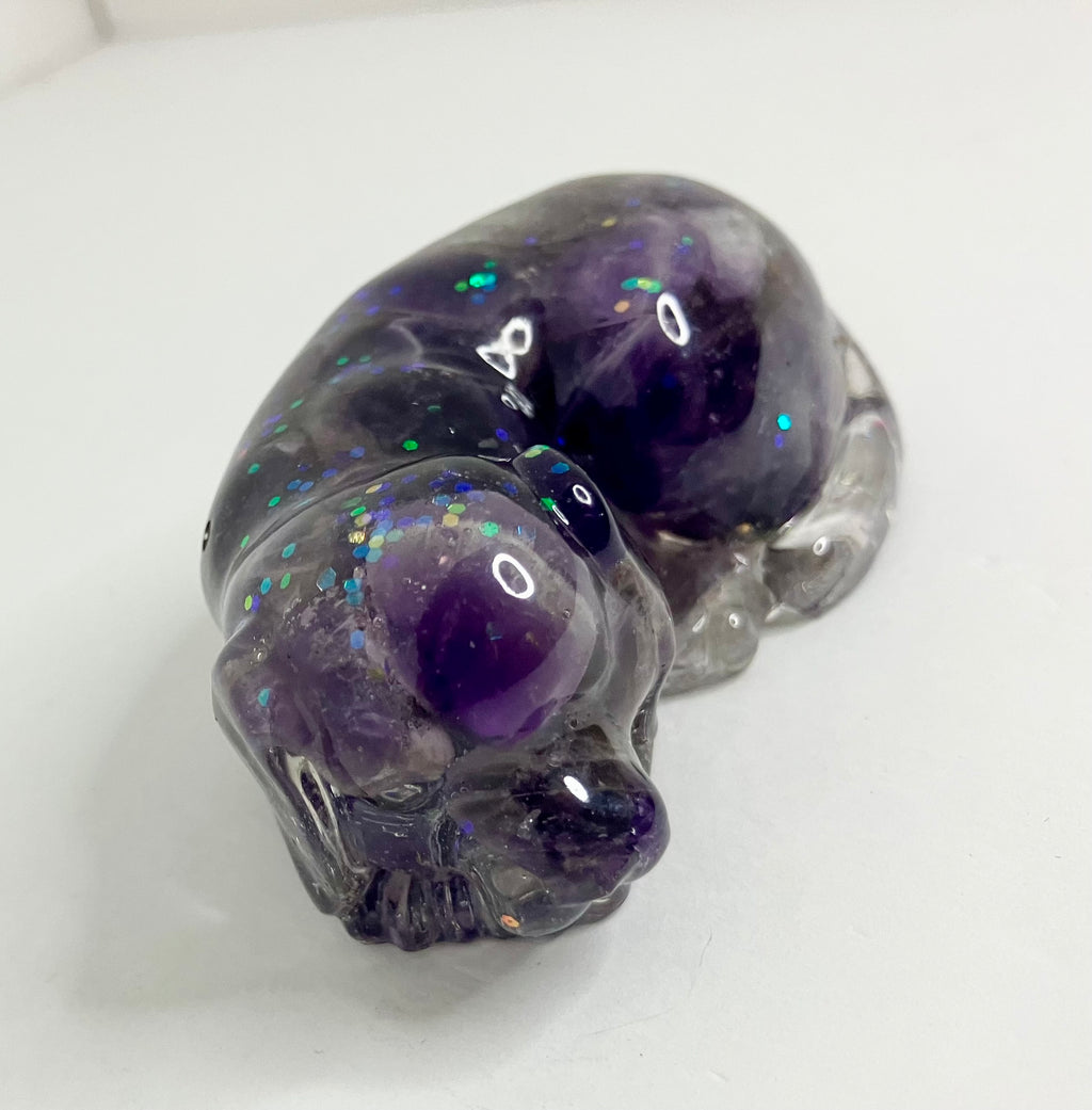 Amethyst filled sleeping pet figuring