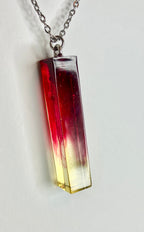 Resin cylinder pendant necklace