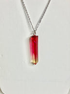 Resin cylinder pendant necklace
