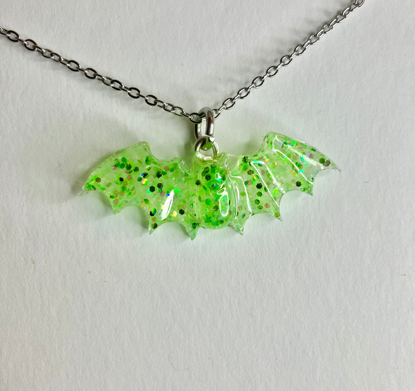 Handmade Resin Bat Pendant Necklaces