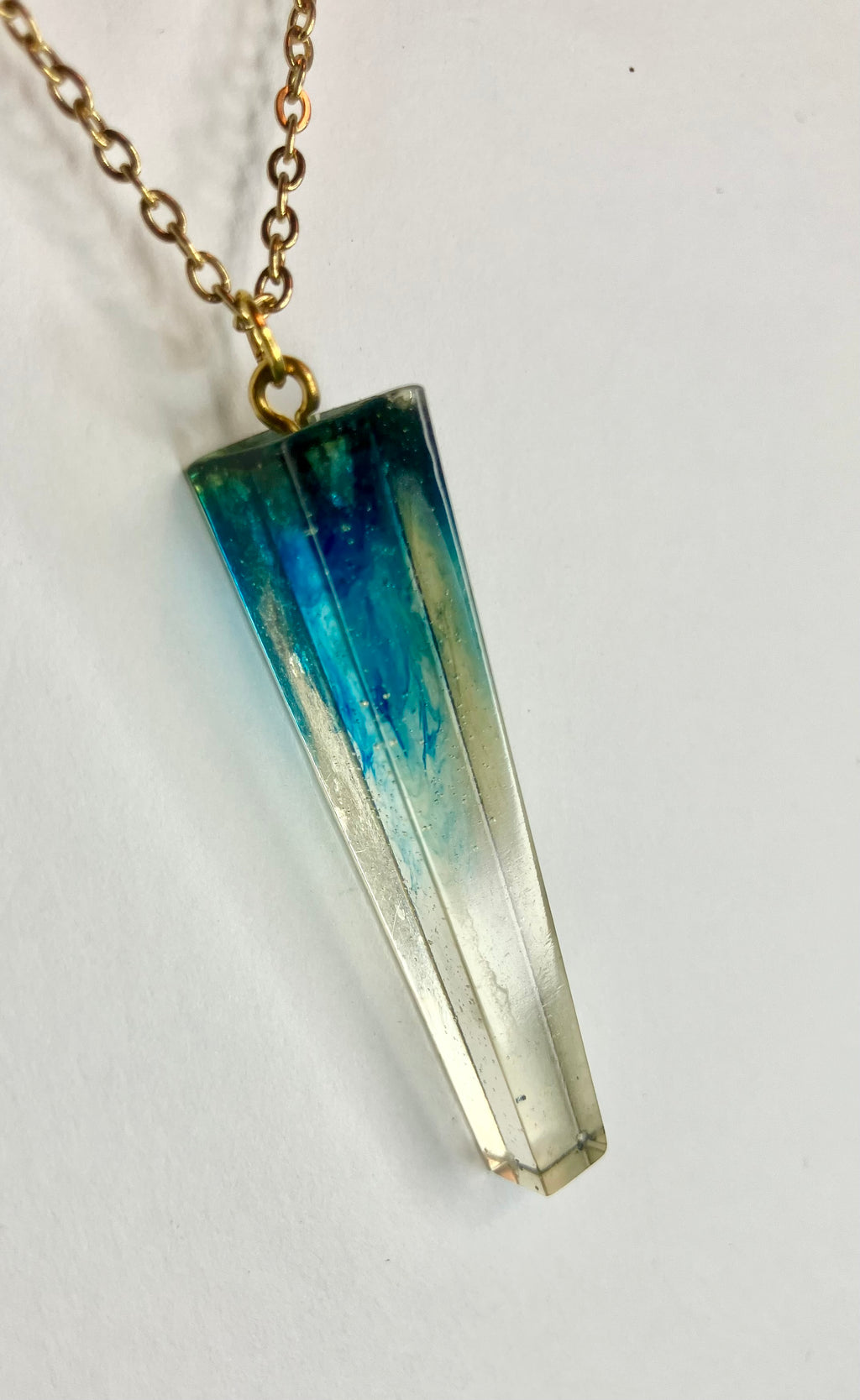Resin cylinder pendant necklace