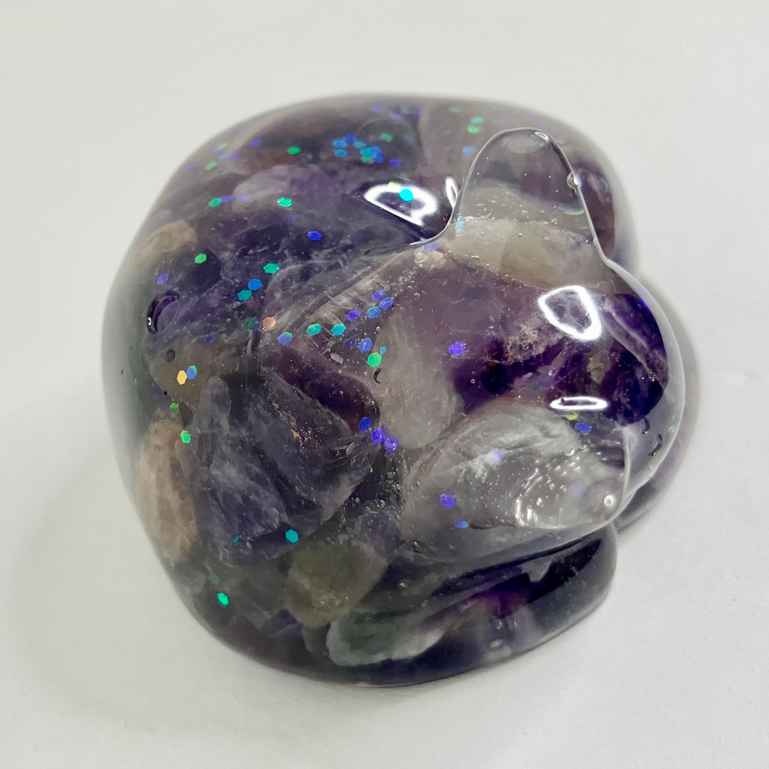 Amethyst filled sleeping pet figuring