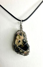 Wire wrapped stones and crystals with stainless steel wire