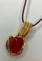 Wire wrapped stone pendants, silver plated copper wire