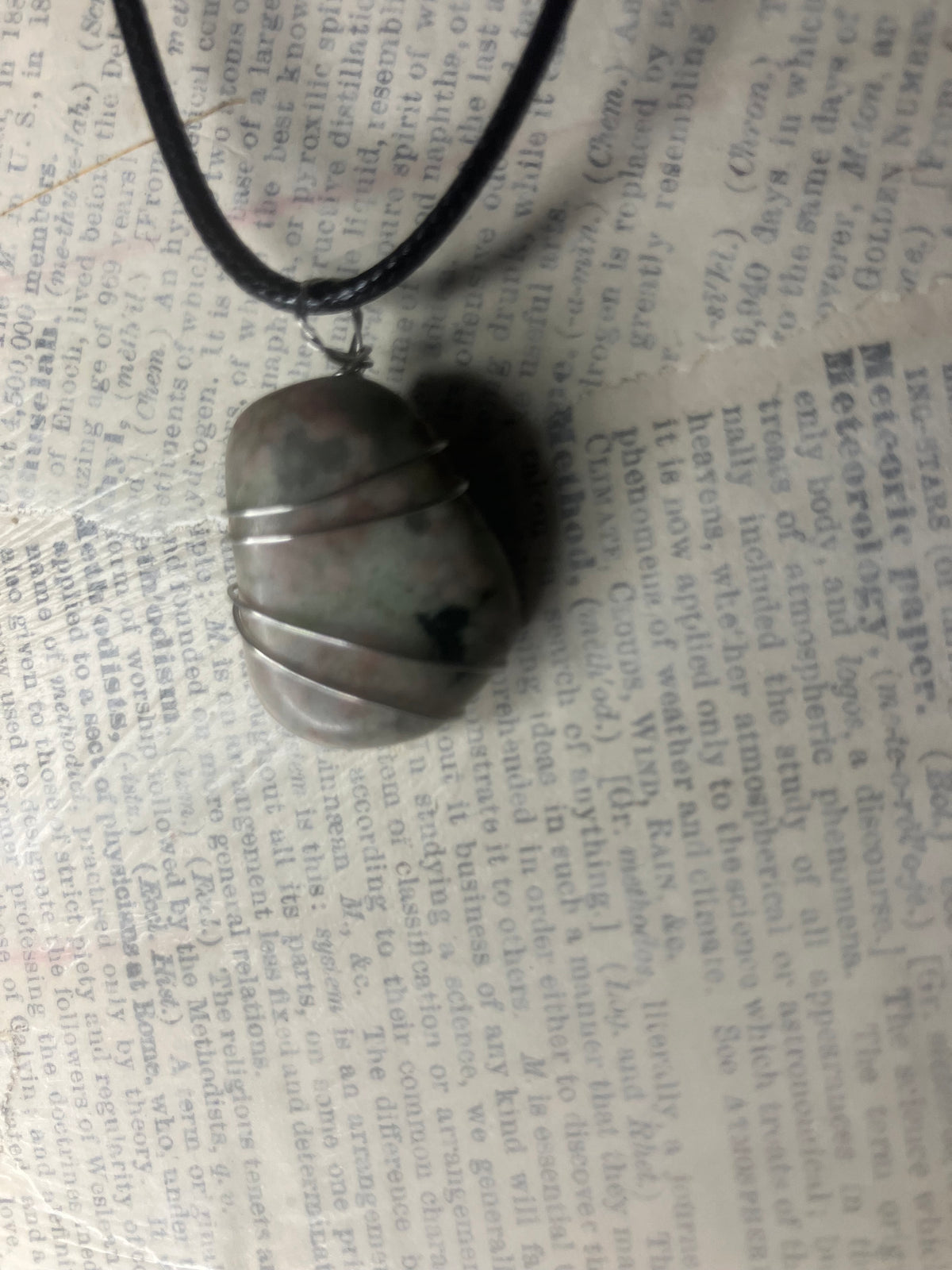 Wire Wrapped Stone and Crystal Necklaces, Stainless Steel