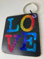 Leather and vinyl keychains
