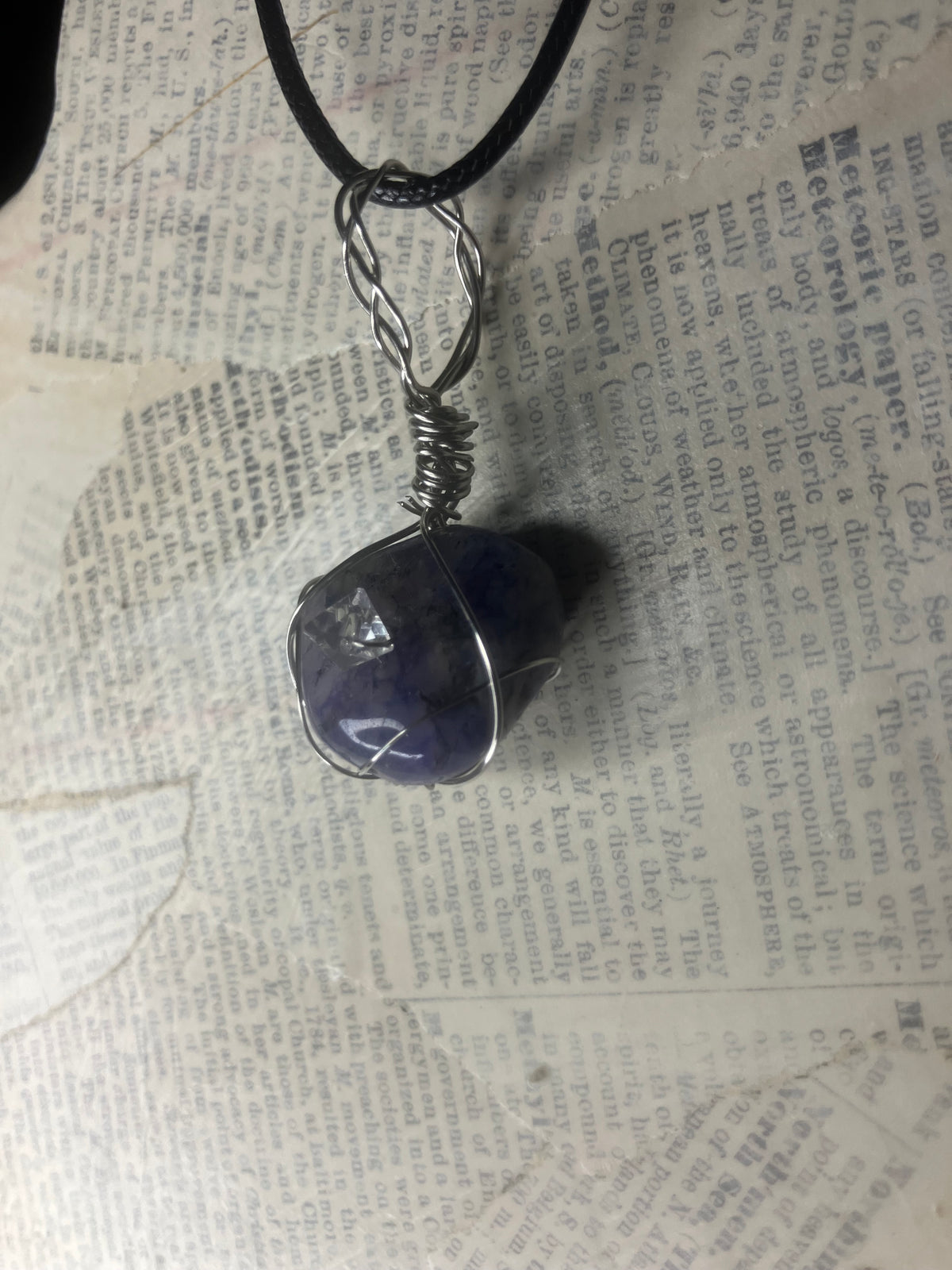 Wire Wrapped Stone and Crystal Necklaces, Stainless Steel