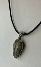 Wire wrapped stones and crystals with stainless steel wire