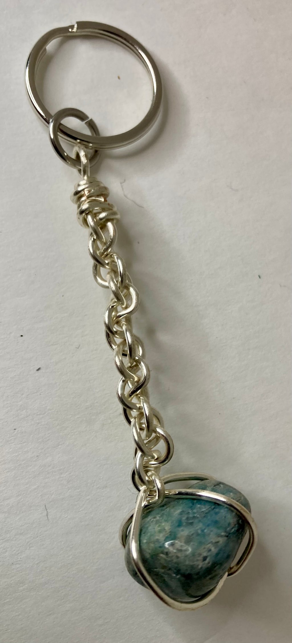 Stone and wire keychains