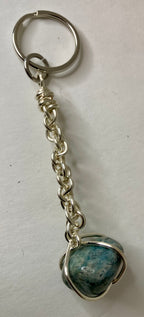 Stone and wire keychains