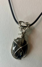 Wire wrapped stones and crystals with stainless steel wire