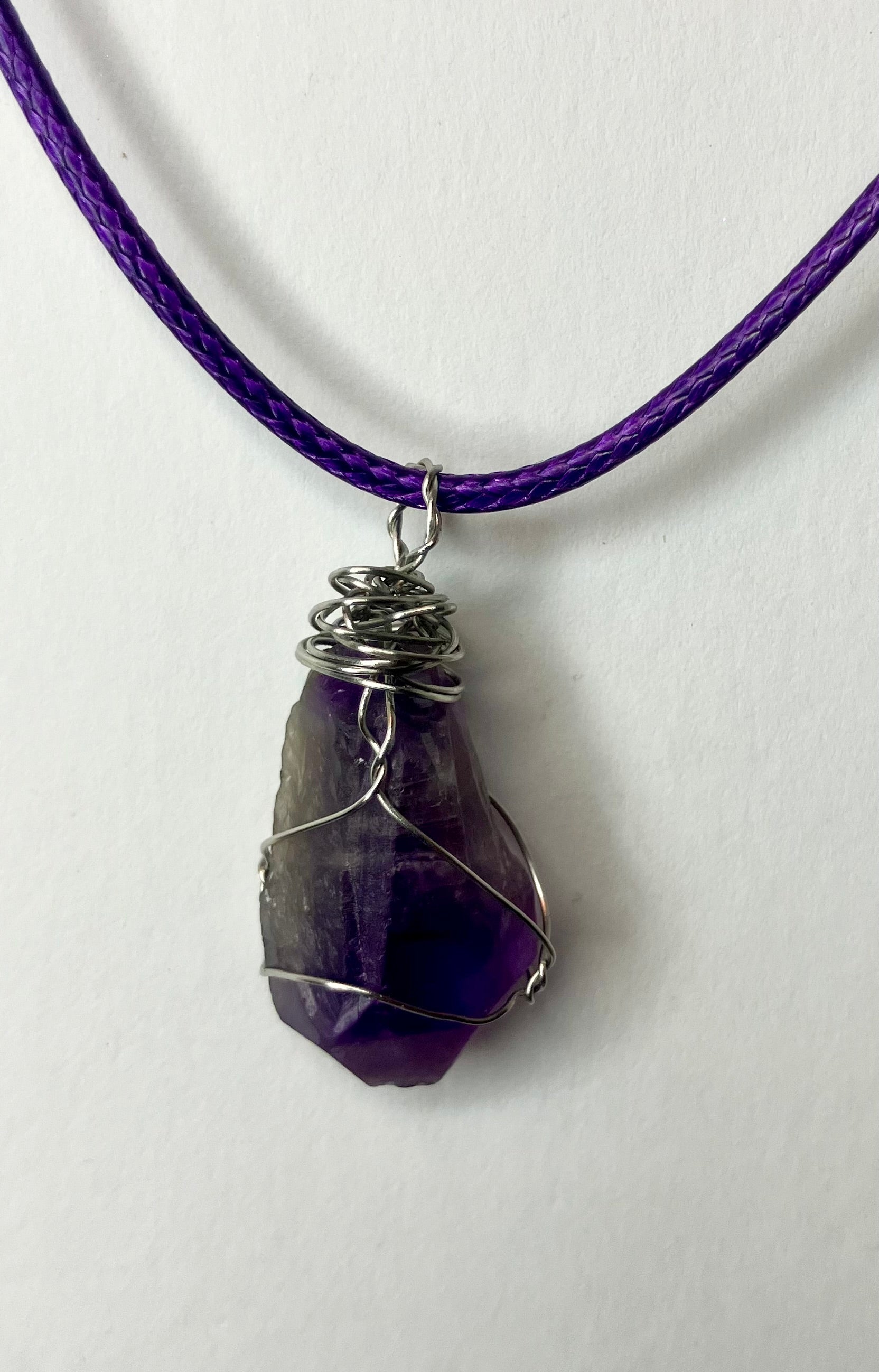 Wire wrapped stones and crystals with stainless steel wire