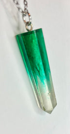 Resin cylinder pendant necklace