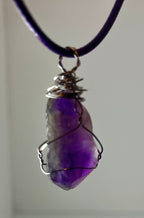 Wire wrapped stones and crystals with stainless steel wire