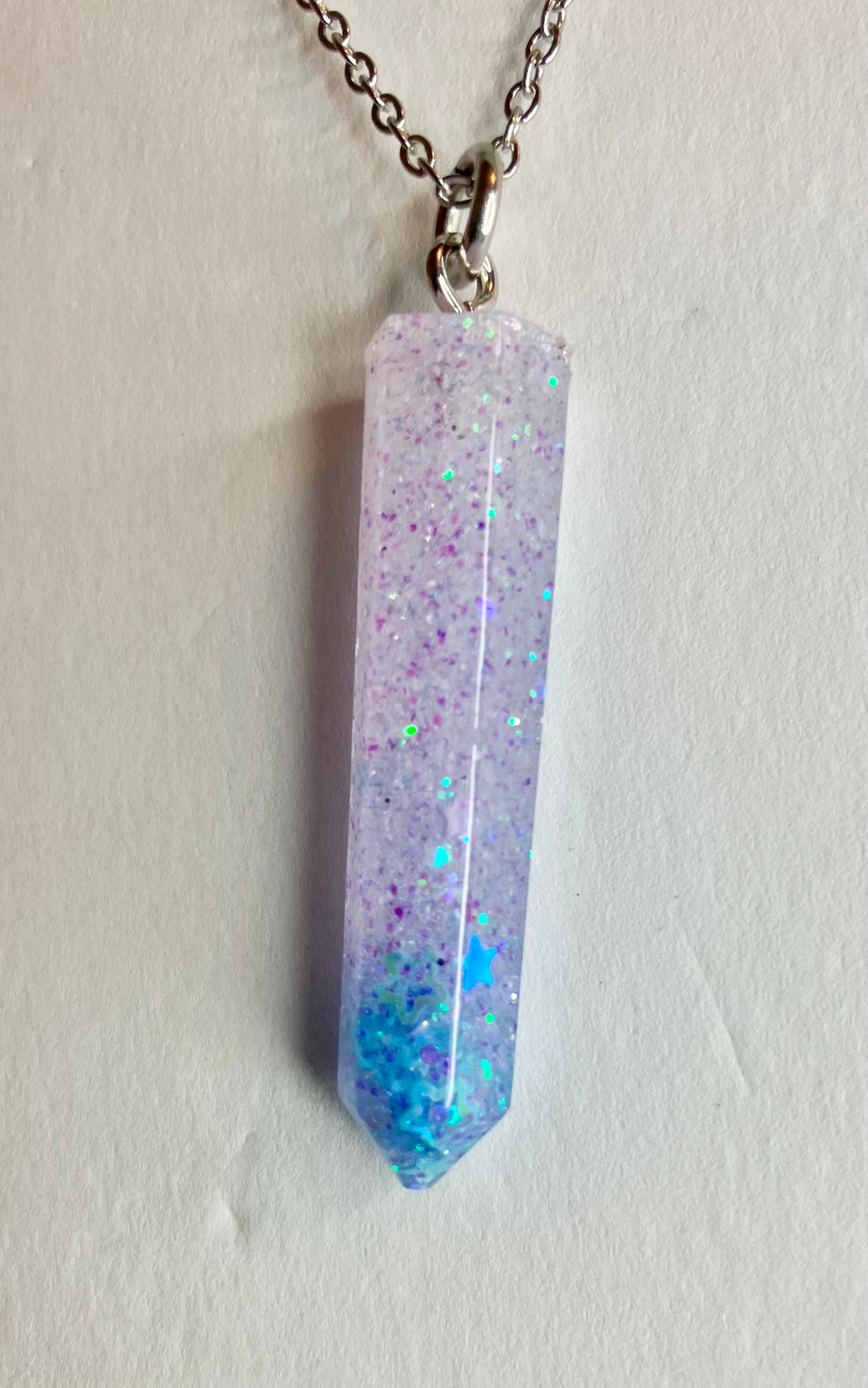 Resin cylinder pendant necklace
