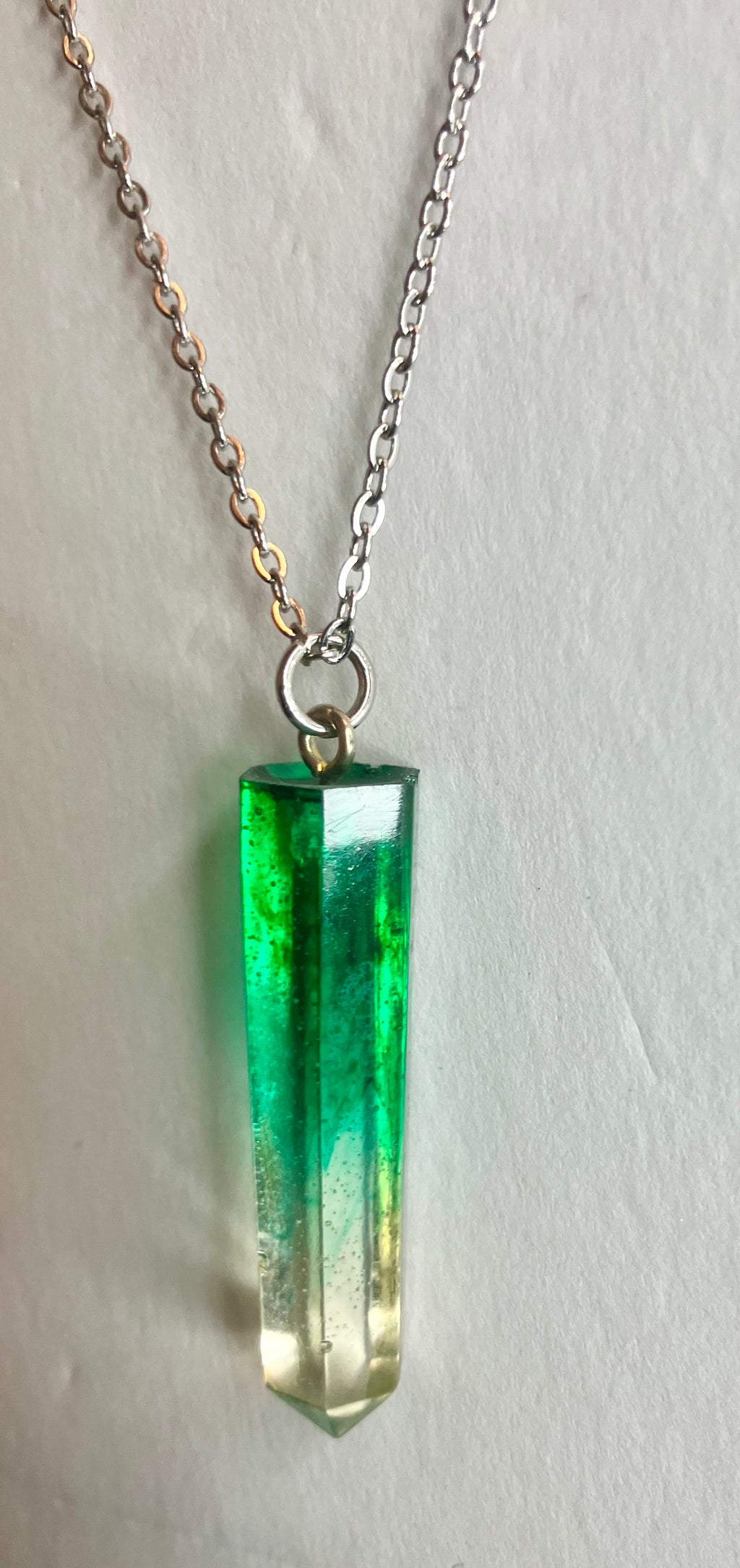 Resin cylinder pendant necklace