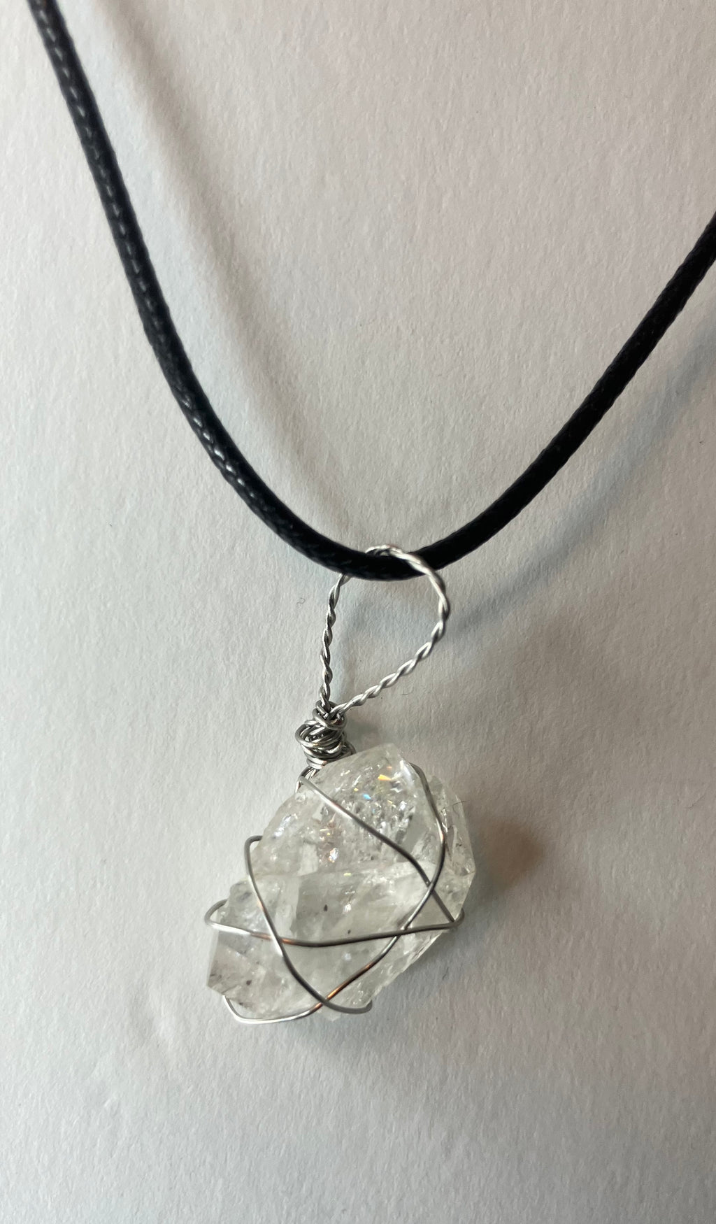 Wire wrapped stones and crystals with stainless steel wire