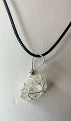 Wire wrapped stones and crystals with stainless steel wire