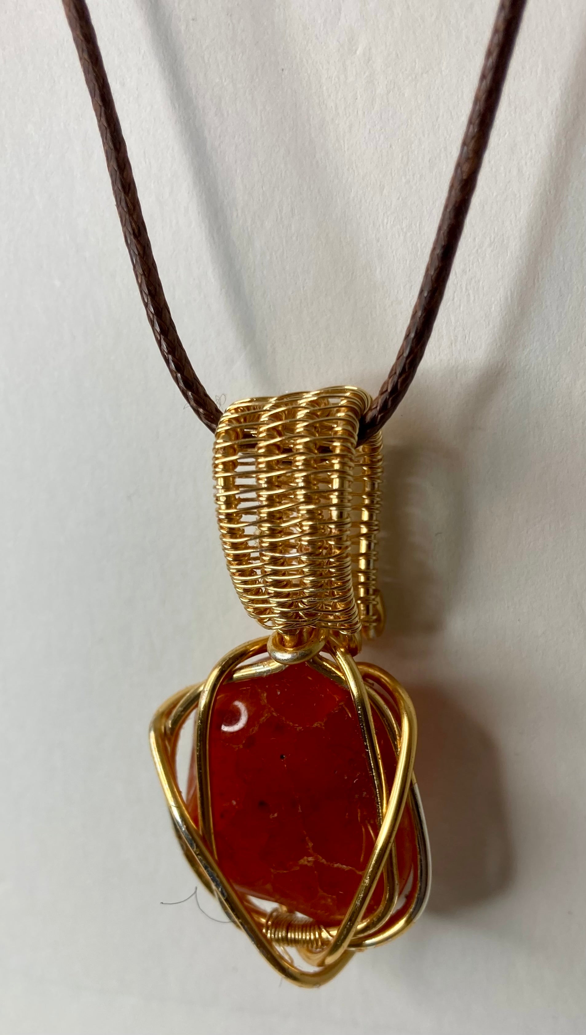 Wire wrapped stone pendants, silver plated copper wire