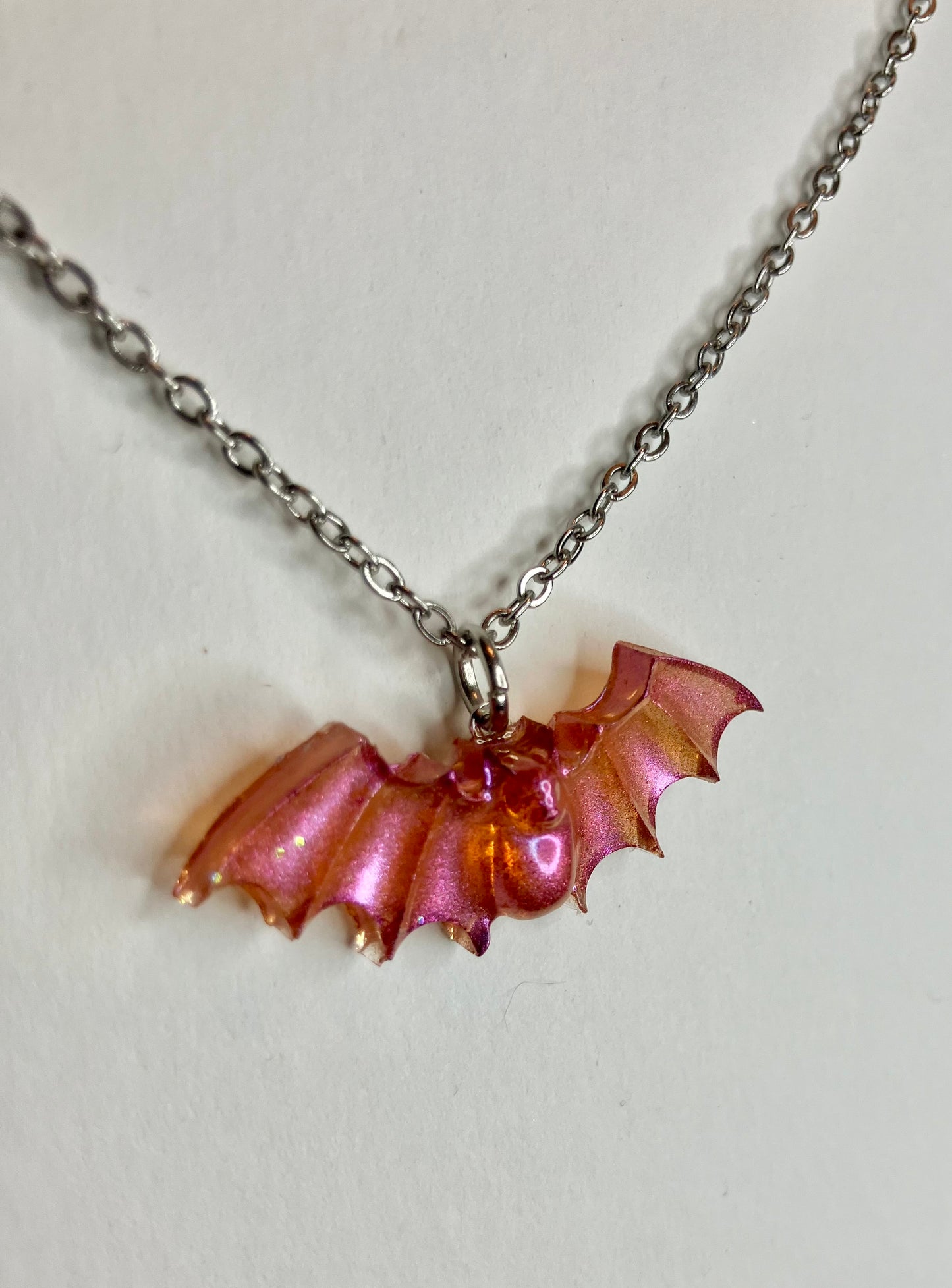 Handmade Resin Bat Pendant Necklaces