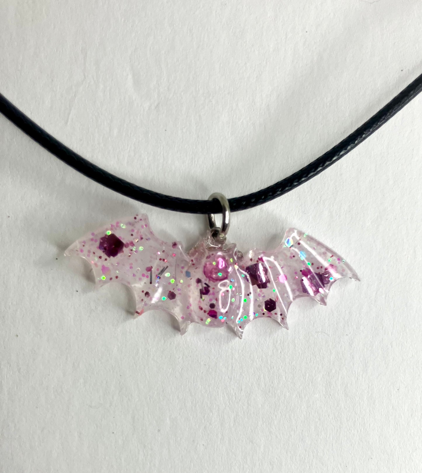 Handmade Resin Bat Pendant Necklaces