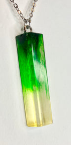 Resin cylinder pendant necklace