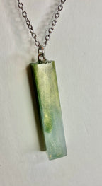 Resin cylinder pendant necklace