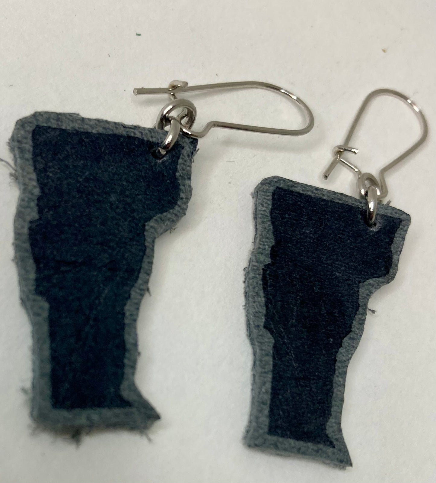 Hand Stamped Vermont Leather Earrings