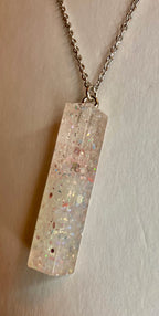 Resin cylinder pendant necklace