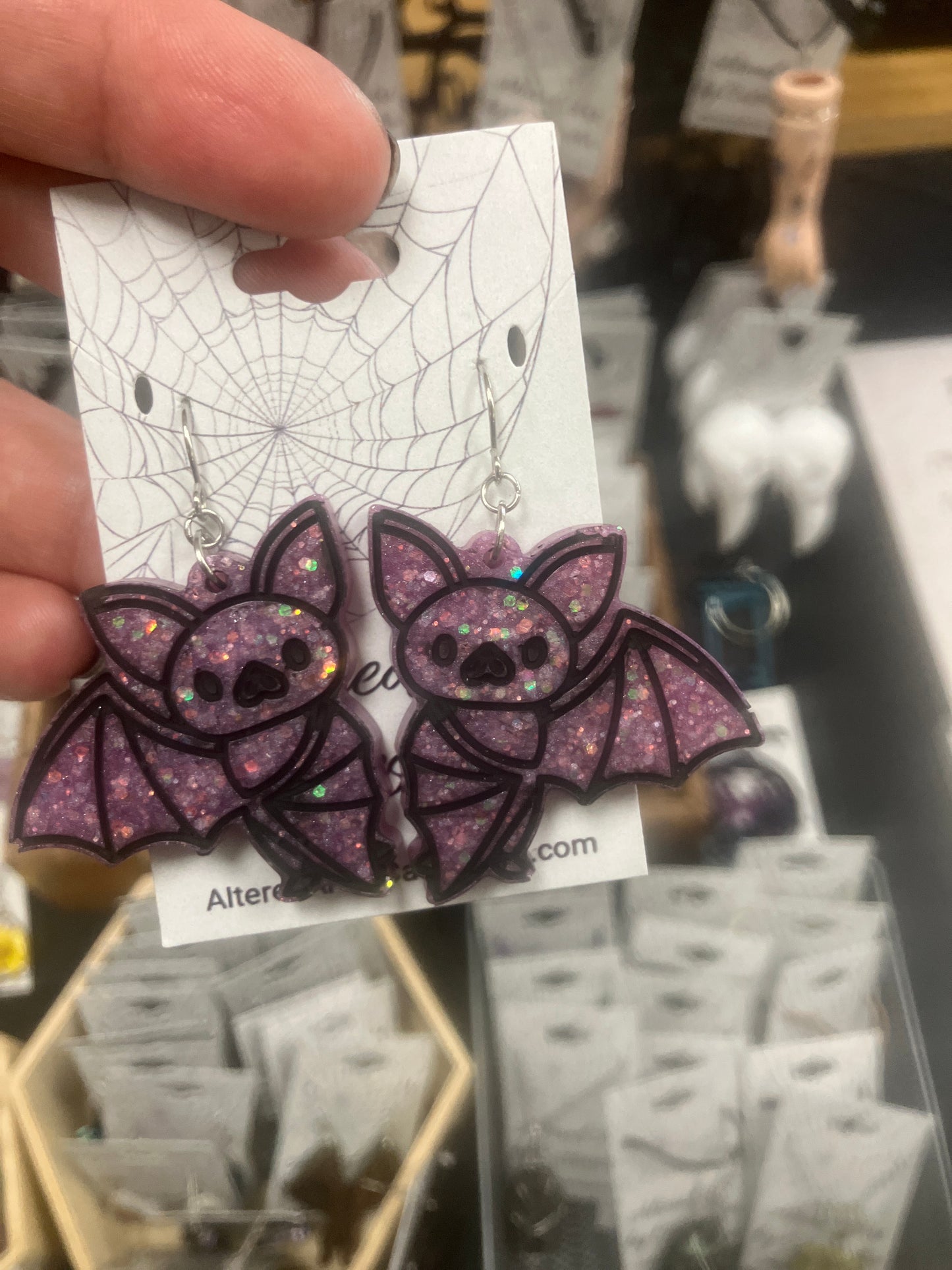 Spooky Resin Earrings: Bats, Skulls, Spiderwebs & More
