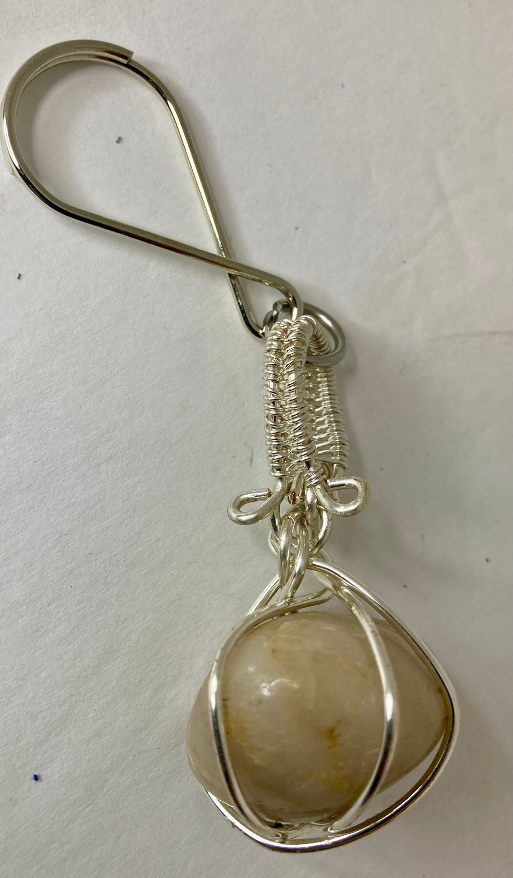 Stone and wire keychains