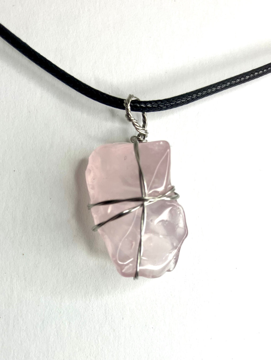 Wire wrapped stones and crystals with stainless steel wire