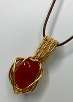 Wire wrapped stone pendants, silver plated copper wire