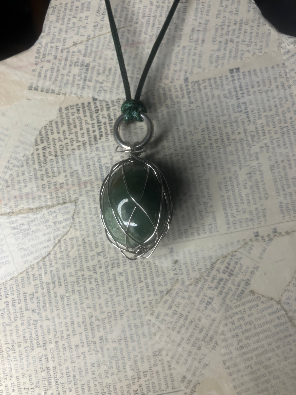 Wire Wrapped Stone and Crystal Necklaces, Stainless Steel